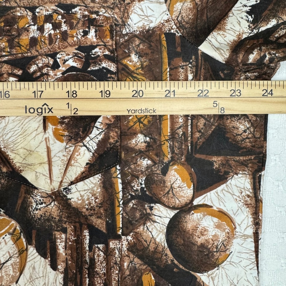 Vintage Malihini Hawaii Aloha Shirt Abstract Polynesian Tribal Brown 60s 70s - Picture 7 of 9